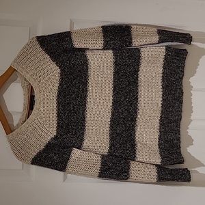 American Eagle sweater, long sleeve, Beige/Grey striped XS